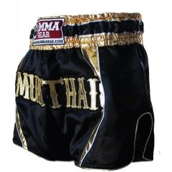 PREMIUM MUAY THAI SHORTS MEN WOMEN HONOR BY WORLD MMA GEAR - BLACK/GOLD