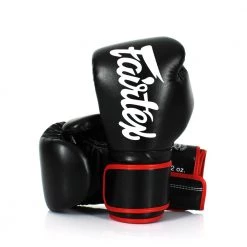 MUAY THAI MICROFIBER BOXING GLOVES FAIRTEX BGV14 - BLACK RED