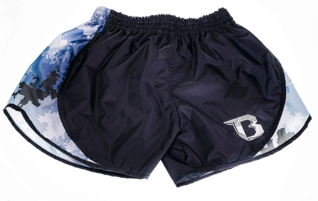 BOOSTER MUAY THAI SHORT RETRO HYBRID BLACK CAMO GRAY 3 BOOSTER MUAY THAI SHORT RETRO HYBRID BLACK CAMO GRAY