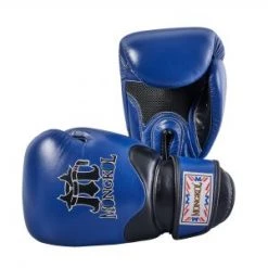 MUAY THAI BOXING GLOVES BREATHABLE BY MONGKOL - BLUE