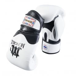 MUAY THAI BOXING GLOVES BREATHABLE BY MONGKOL - WHITE