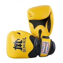 MUAY THAI BOXING GLOVES BREATHABLE BY MONGKOL - YELLOW