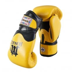 MUAY THAI BOXING GLOVES BREATHABLE BY MONGKOL - YELLOW
