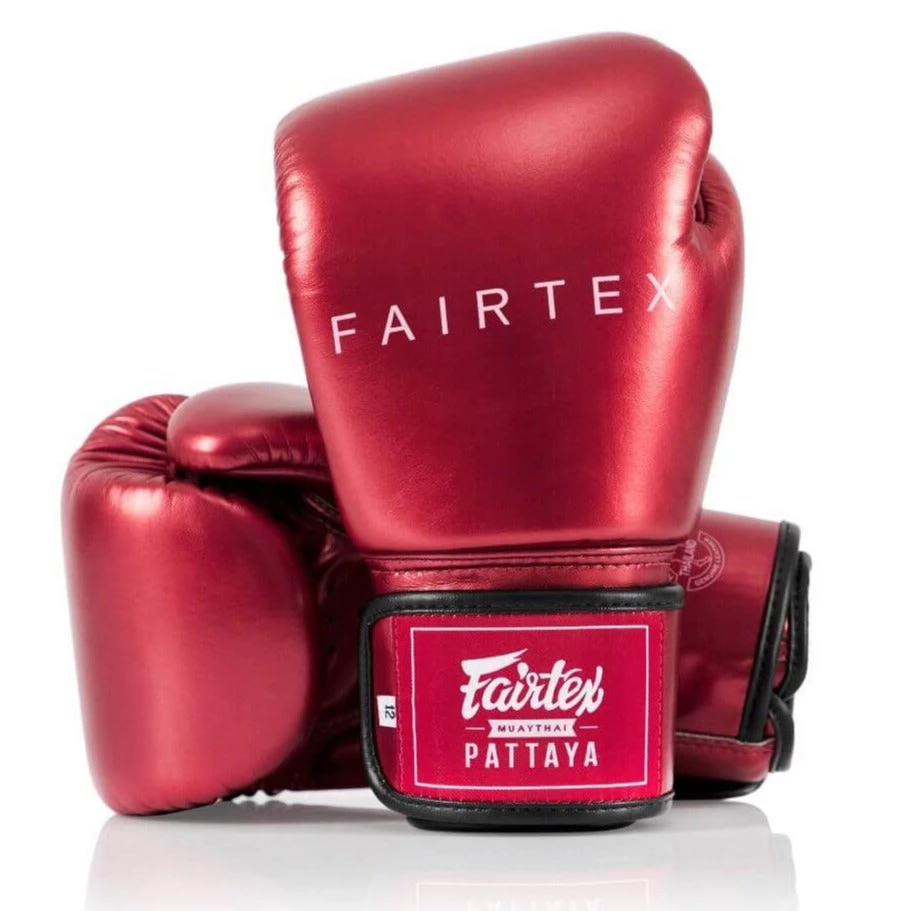 MUAY THAI BOXING GLOVES FAIRTEX METALLIC - BGV22 RED 3 MUAY THAI BOXING GLOVES FAIRTEX METALLIC - BGV22 RED