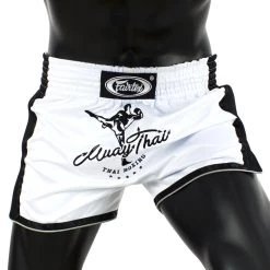 MUAY THAI SHORTS FAIRTEX SLIM CUT BS1707 WHITE
