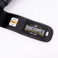 BUAKAW BOXING GLOVES LEATHER BANCHAMEK FIGHT GEAR BGLML1 - BLACK