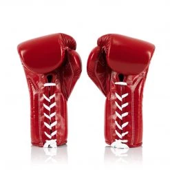 FAIRTEX BOXING GLOVES MEXICAN STYLE LACE UP BGL7 - RED
