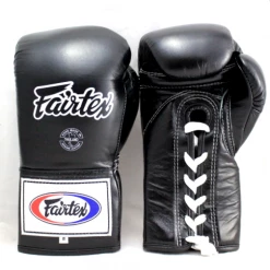 FAIRTEX BOXING GLOVES MEXICAN STYLE LACE UP BGL7 - BLACK