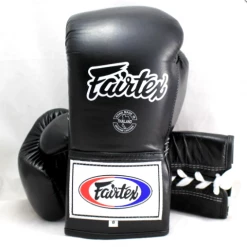 FAIRTEX BOXING GLOVES MEXICAN STYLE LACE UP BGL7 - BLACK