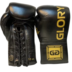 FAIRTEX BOXING GLOVES BGLG1 LACE-UP GLORY MUAY THAI - BLACK