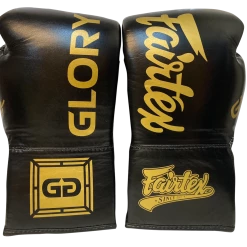 FAIRTEX BOXING GLOVES BGLG1 LACE-UP GLORY MUAY THAI - BLACK