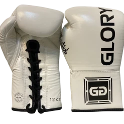 FAIRTEX BOXING GLOVES BGLG1 LACE-UP GLORY MUAY THAI - WHITE