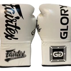FAIRTEX BOXING GLOVES BGLG1 LACE-UP GLORY MUAY THAI - WHITE