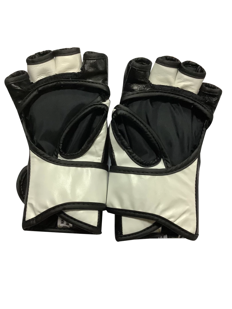 MUAY THAI MMA GLOVES FAIRTEX ULTIMATE COMBAT OPEN THUMB FGV12 - BLACK / WHITE 5 MUAY THAI MMA GLOVES FAIRTEX ULTIMATE COMBAT OPEN THUMB FGV12 - BLACK / WHITE