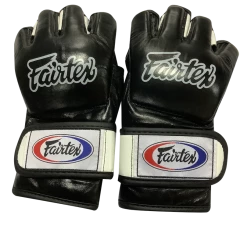 MUAY THAI MMA GLOVES FAIRTEX ULTIMATE COMBAT OPEN THUMB FGV12 - BLACK / WHITE 9 MUAY THAI MMA GLOVES FAIRTEX ULTIMATE COMBAT OPEN THUMB FGV12 - BLACK / WHITE