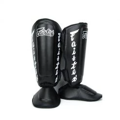 FAIRTEX SHIN GUARDS DETACHABLE IN STEP SHIN PADS SP7 - BLACK