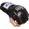 MUAY THAI MMA GLOVES FAIRTEX ULTIMATE COMBAT OPEN THUMB FGV12 - BLACK 1 MUAY THAI MMA GLOVES FAIRTEX ULTIMATE COMBAT OPEN THUMB FGV12 - BLACK