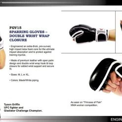 MUAY THAI MMA GLOVES FAIRTEX DOUBLE WRIST WRAP CLOSURE FGV15 - RED