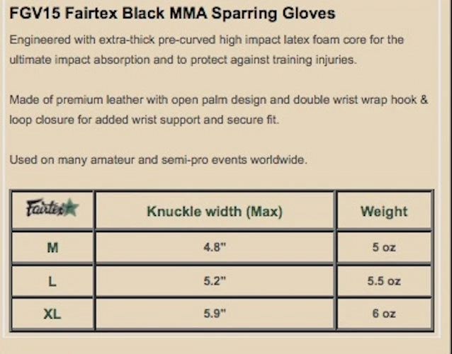 MUAY THAI MMA GLOVES FAIRTEX DOUBLE WRIST WRAP CLOSURE FGV15 - BLACK 5 MUAY THAI MMA GLOVES FAIRTEX DOUBLE WRIST WRAP CLOSURE FGV15 - BLACK