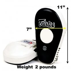 FAIRTEX FOCUS MITTS PRO ANGULAR FMV8 PUNCHING MITTS MUAY THAI - BLACK / WHITE COACHING