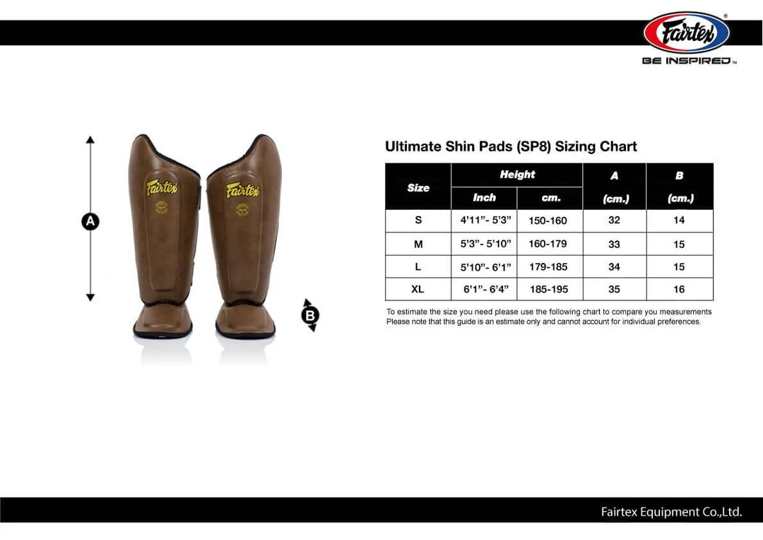 FAIRTEX SHIN GUARDS SP8 - BROWN 11 FAIRTEX SHIN GUARDS SP8 - BROWN