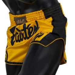 MUAY THAI SHORTS FAIRTEX SLIM CUT BS1701 YELLOW BLACK