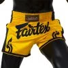 MUAY THAI SHORTS FAIRTEX SLIM CUT BS1701 YELLOW BLACK