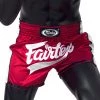MUAY THAI SHORTS FAIRTEX SLIM CUT BS1704 RED WHITE
