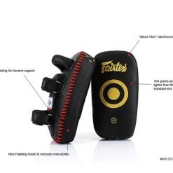 MUAY THAI PADS FAIRTEX CURVED LIGHT WEIGHT KICK PADS - KPLC5 BLACK