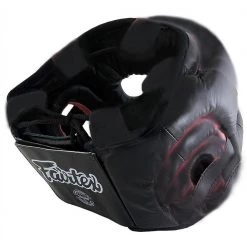 FAIRTEX HEAD GUARDS MUAY DIAGONAL VIEW HG13 - BLACK