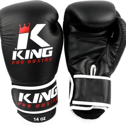 BOXING GLOVES MUAY THAI KICKBOXING PROFESSIONAL KING PRO KPB - BLACK