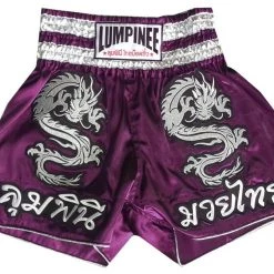 LUMPINEE MUAY THAI SHORTS Retro Fight Kickboxing Men & Women Clothing Martial Arts Training & Grappling - 038 Violet