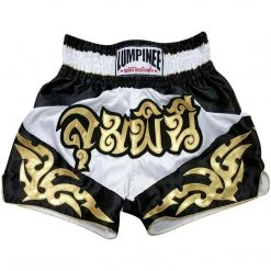 LUMPINEE MUAY THAI SHORTS Retro Fight Kickboxing Men & Women Clothing Martial Arts Training & Grappling - DIAMOND GOLD