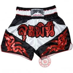 LUMPINEE MUAY THAI SHORTS Retro Fight Kickboxing Men & Women Clothing Martial Arts Training & Grappling - DIAMOND RED