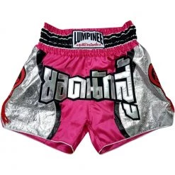 LUMPINEE RETRO MUAY THAI SHORTS KICKBOXING SHORTS FOR WOMEN - Silver Line Rose