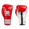 MUAY THAI BOXING GLOVES LEATHER LACES BY MONGKOL - BGL01 RED / WHITE