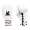 MUAY THAI BOXING GLOVES LEATHER LACES BY MONGKOL - BGL01 WHITE