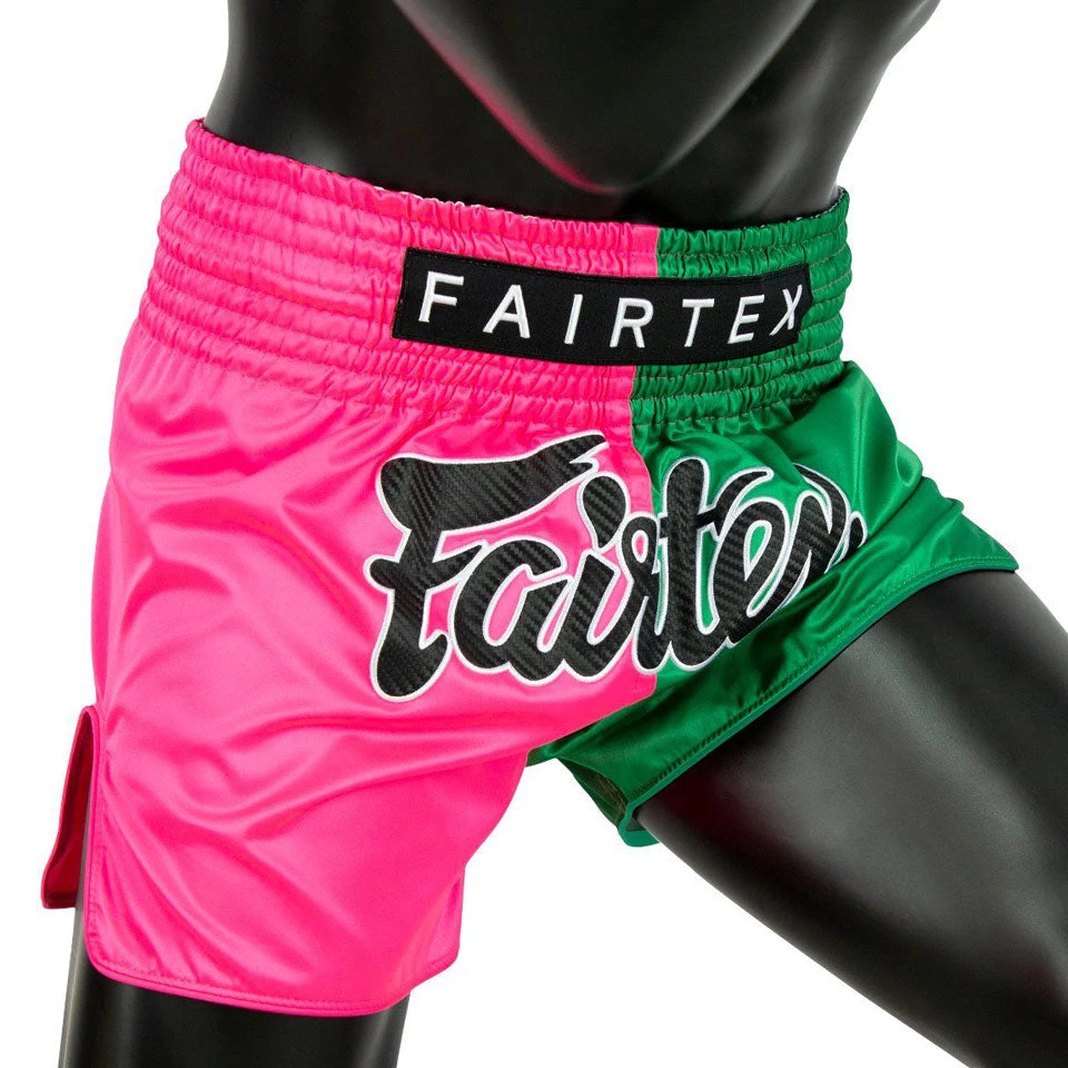 MUAY THAI SHORTS BY FAIRTEX BS1911 FIGHTER PINK GREEN 4 MUAY THAI SHORTS BY FAIRTEX BS1911 FIGHTER PINK GREEN