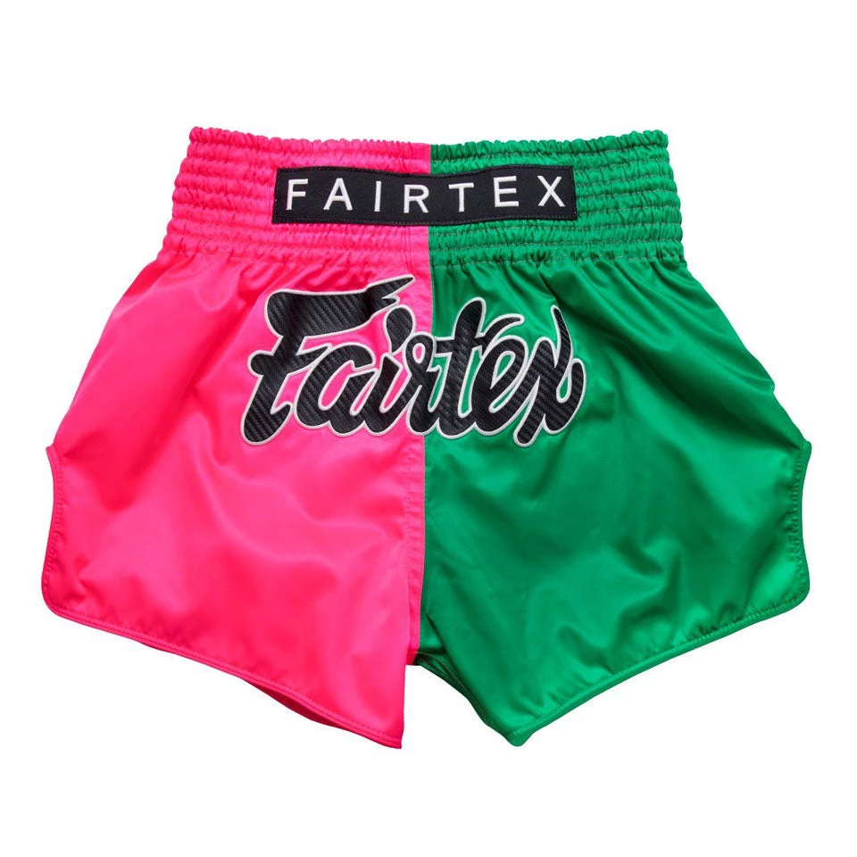MUAY THAI SHORTS BY FAIRTEX BS1911 FIGHTER PINK GREEN 6 MUAY THAI SHORTS BY FAIRTEX BS1911 FIGHTER PINK GREEN