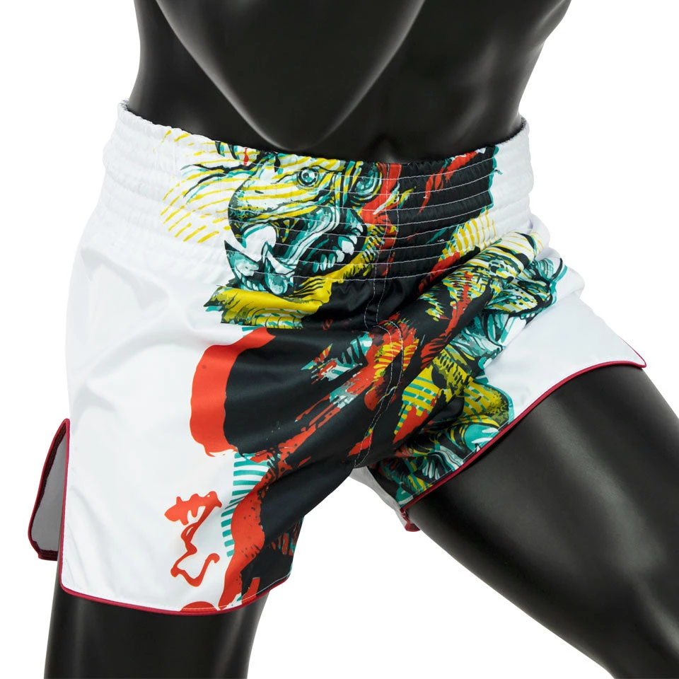 MUAY THAI SHORTS BY FAIRTEX BS1908 WHITE SATORU 4 MUAY THAI SHORTS BY FAIRTEX BS1908 WHITE SATORU
