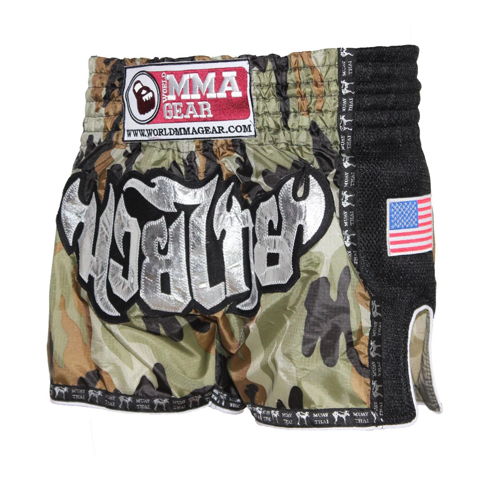 MUAY THAI SHORTS MEN WOMEN CAMOUFLAGE BY WORLD MMA GEAR - ARMY BROWN 3 MUAY THAI SHORTS MEN WOMEN CAMOUFLAGE BY WORLD MMA GEAR - ARMY BROWN