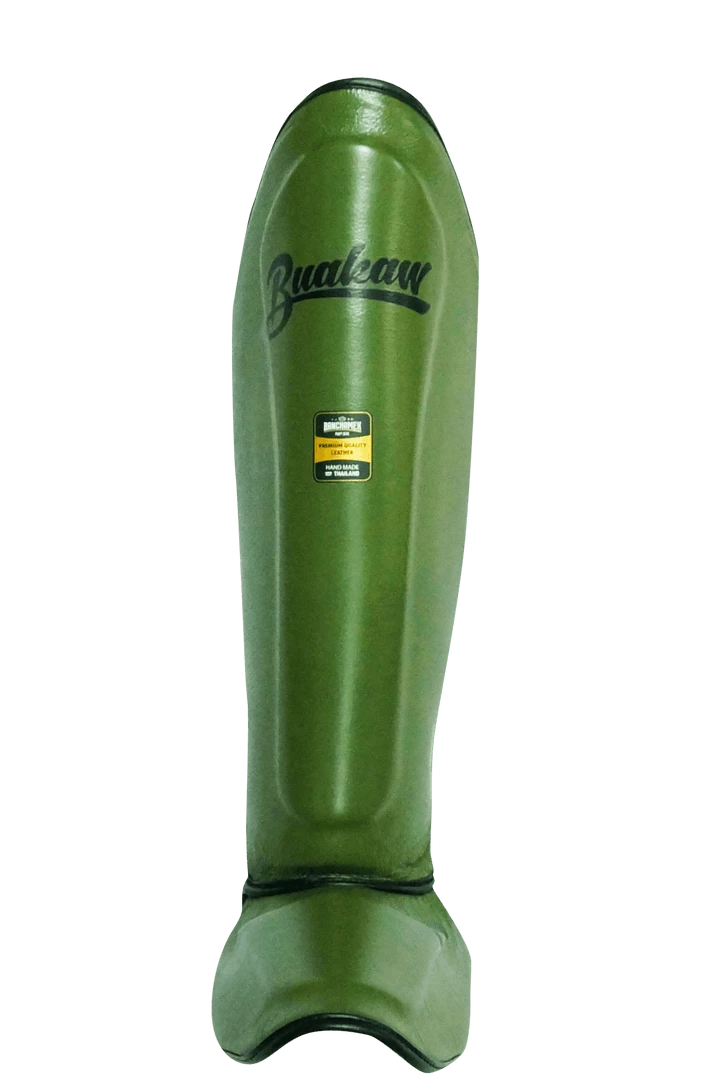 SHIN GUARDS BUAKAW BANCHAMEK LEATHER - OLIVE GREEN 3 SHIN GUARDS BUAKAW BANCHAMEK LEATHER - OLIVE GREEN