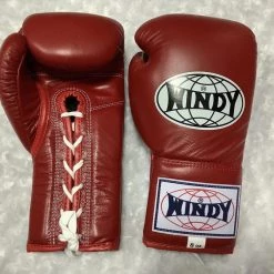 WINDY BOXING GLOVES LACE UP (BGL) RED