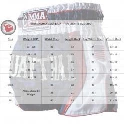 PREMIUM MUAY THAI SHORTS MEN WOMEN USA FLAG BY WORLD MMA GEAR - WHITE