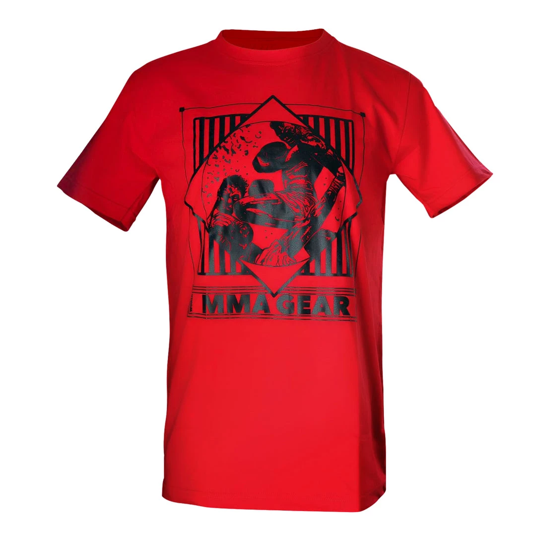 MUAY THAI SHIRT BY WORLD MMA GEAR MMA PREMIUM COTTON RED/BLACK 3 MUAY THAI SHIRT BY WORLD MMA GEAR MMA PREMIUM COTTON RED/BLACK