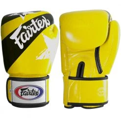 MUAY THAI BOXING GLOVES FAIRTEX NATION PRINT YELLOW - BGV1