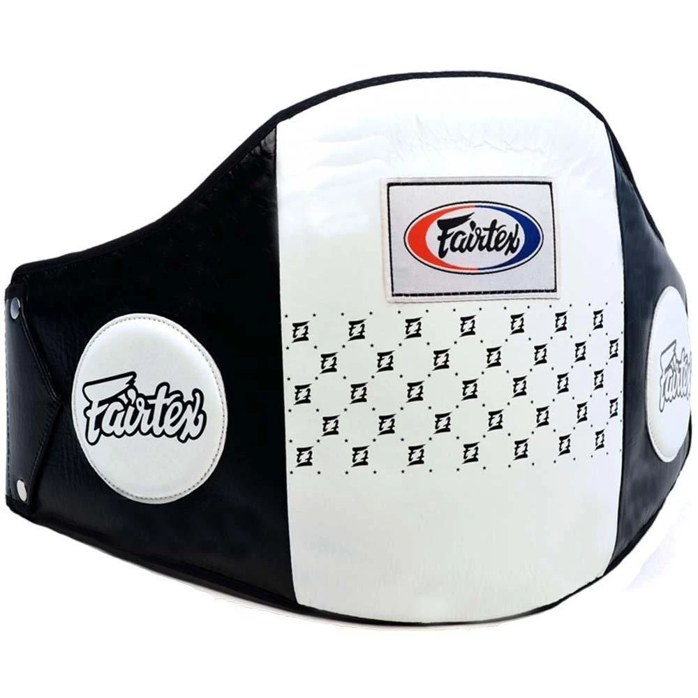 FAIRTEX BELLY PAD STANDARD LEATHER BPV1 - WHITE/BLACK COACHING 3 FAIRTEX BELLY PAD STANDARD LEATHER BPV1 - WHITE/BLACK COACHING