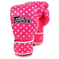 MUAY THAI MICROFIBER BOXING GLOVES FAIRTEX BGV14 - POLKA DOT