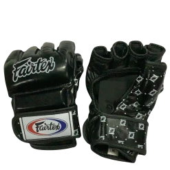 MUAY THAI MMA GLOVES FAIRTEX SPLIT KNUCKLES FGV17 - BLACK