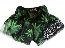 World MMA Gear MUAY THAI SHORTS - GREEN LEAVES